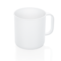 Becher mit Henkel, Polypropylen, weiß, Ø 80 mm, ungeeicht Becher mit Henkel, Polypropylen, weiß, Ø 80 mm, ungeeicht
