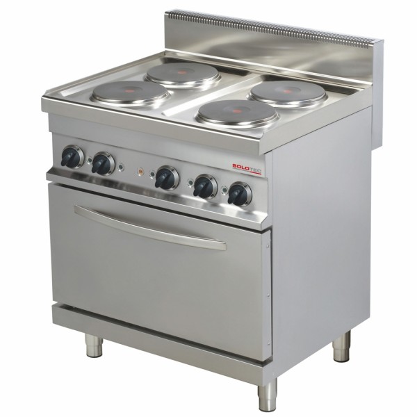 Elektroherd, 4 runde Platten, Backofen 1/1 GN | 600 x 400 - SOLOTEC 700