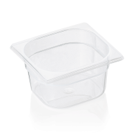 GN-Behälter, Polypropylen, GN 1/6, 100 mm, 1,6 Liter, Deckel fest schließend GN-Behälter, Polypropylen, GN 1/6, 100 mm, 1,6 Liter, Deckel fest schließend