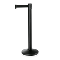 Abgrenzungsständer, Edelstahl, pulverbeschichtet, schwarz, Gurt schwarz, 2,0 m Abgrenzungsständer, Edelstahl, pulverbeschichtet, schwarz, Gurt schwarz, 2,0 m