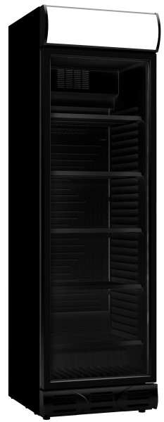 Getränke-Kühlschrank, schwarz, 382 Liter, +4 bis +10 °C, abschließbar, Türanschlag links