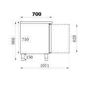 Vorschau: Kühltisch mit 4 Türen, 553 Liter, +2 - +8 °C, Edelstahl, Umluftkühlung, autom. Abtauung Vorschau: Kühltisch mit 4 Türen, 553 Liter, +2 - +8 °C, Edelstahl, Umluftkühlung, autom. Abtauung