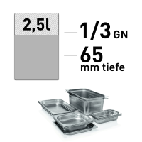 GN Behälter, Edelstahl, Boden & Seiten gelocht, GN 1/3, 65 mm, ECO Line GN Behälter, Edelstahl, Boden & Seiten gelocht, GN 1/3, 65 mm, ECO Line