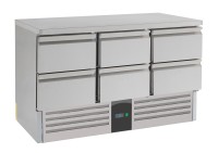 Vorschau: Kühltisch 6 Schubladen, 700mm Tiefe, Motor unten Vorschau: Kühltisch 6 Schubladen, 700mm Tiefe, Motor unten